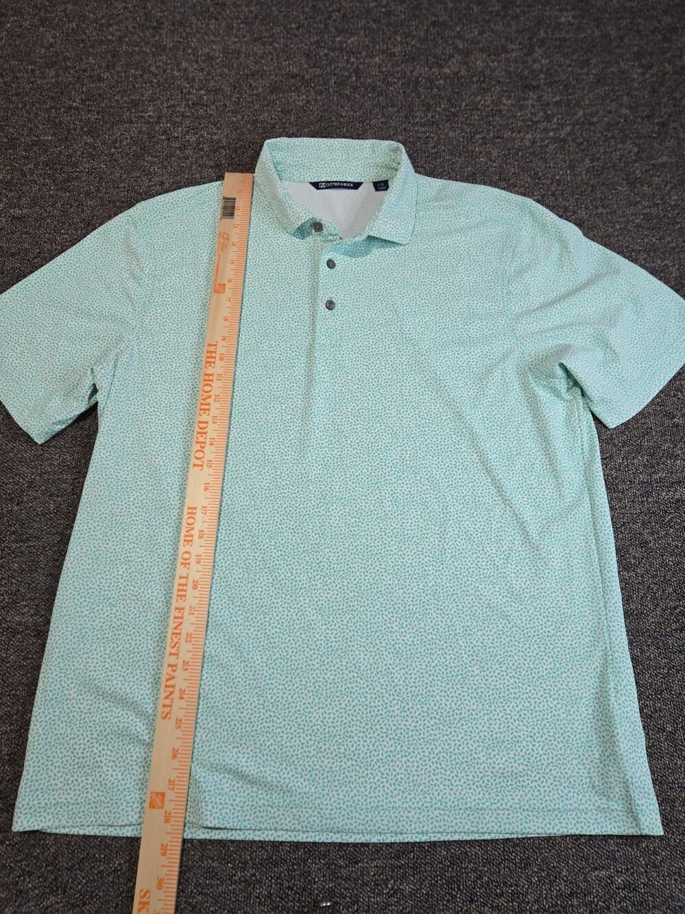 Cutter & Buck Mens Performance Golf Polo Large Mint Green